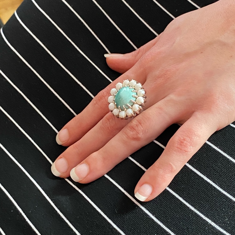 Tavliani original Turquoise moon and Opal ring